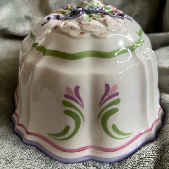 Vintage Franklin Mint Le Cordon Bleu Ceramic Jello Mold Asparagus Purple White - Picture 4 of 5